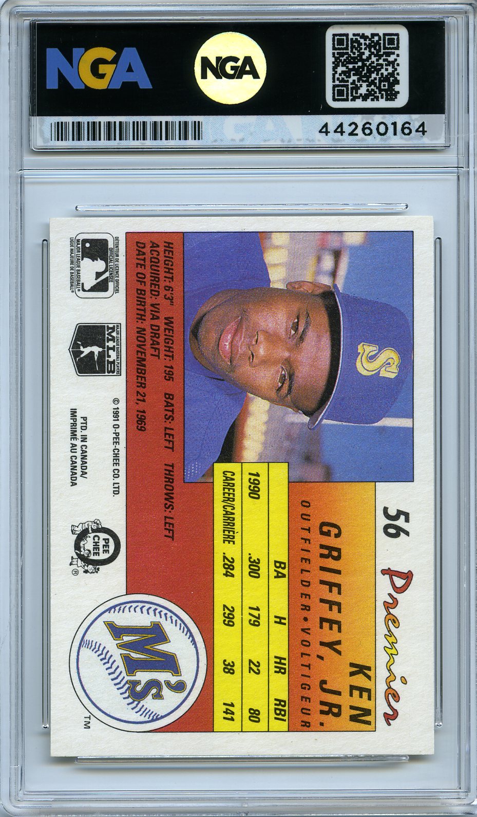 1991 O-Pee-Chee Premier #56 Ken Griffey, Jr. Other 9.5