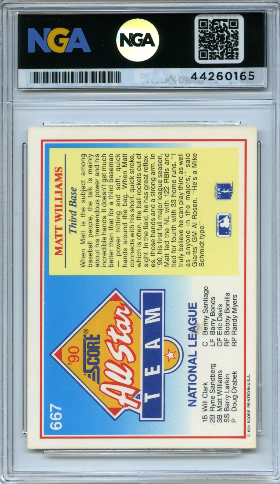 1991 Score #667 Matt Williams Other 8.5