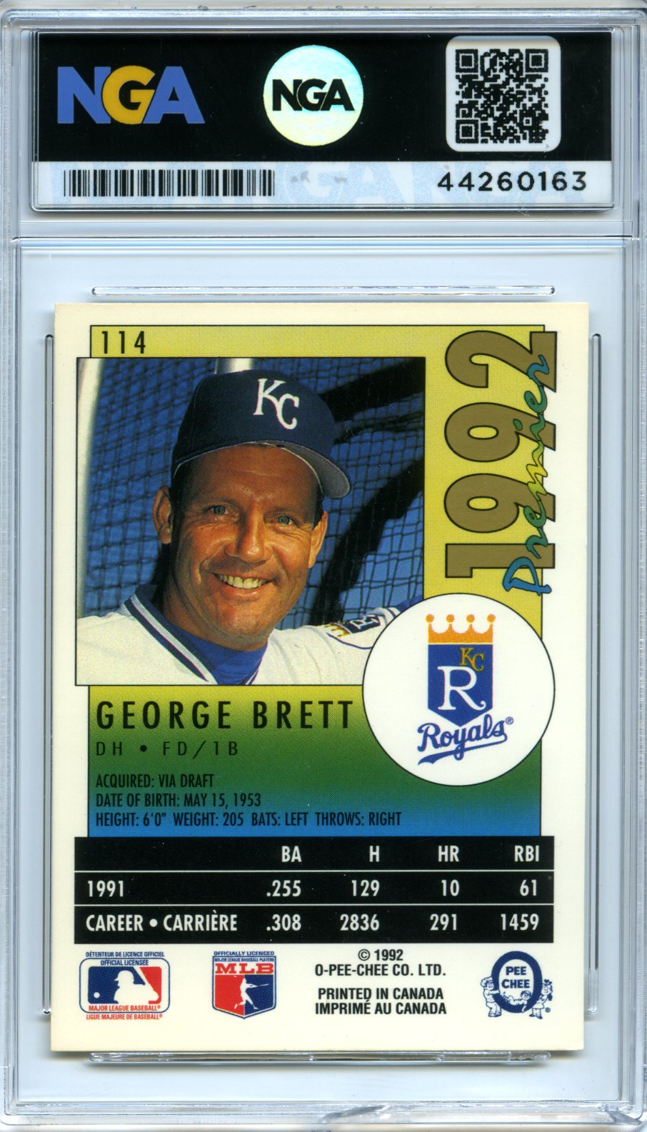 1992 O-Pee-Chee Premier #114 George Brett Other 9