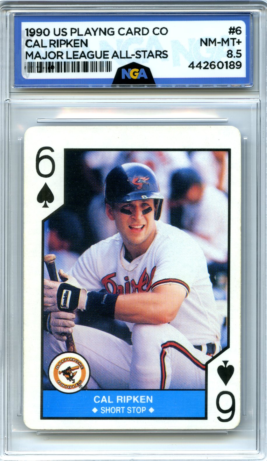 1990 U.S. Playing Card MLB All-Stars Playing Cards #6♠ Cal Ripken Other 8.5