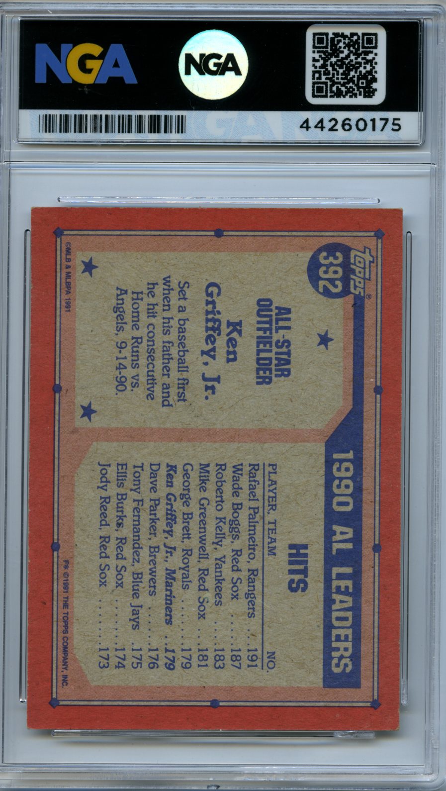 1991 Topps #392 Ken Griffey, Jr. Other 10
