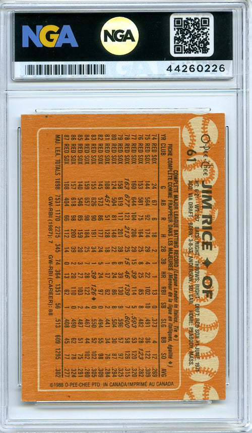 1988 O-Pee-Chee #61 Jim Rice Other 8