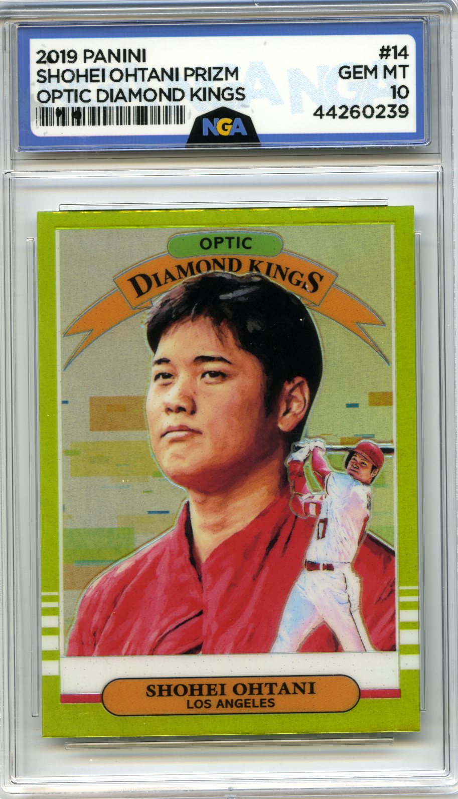 2019 Donruss Optic #14 Shohei Ohtani Lime Green NGA 10