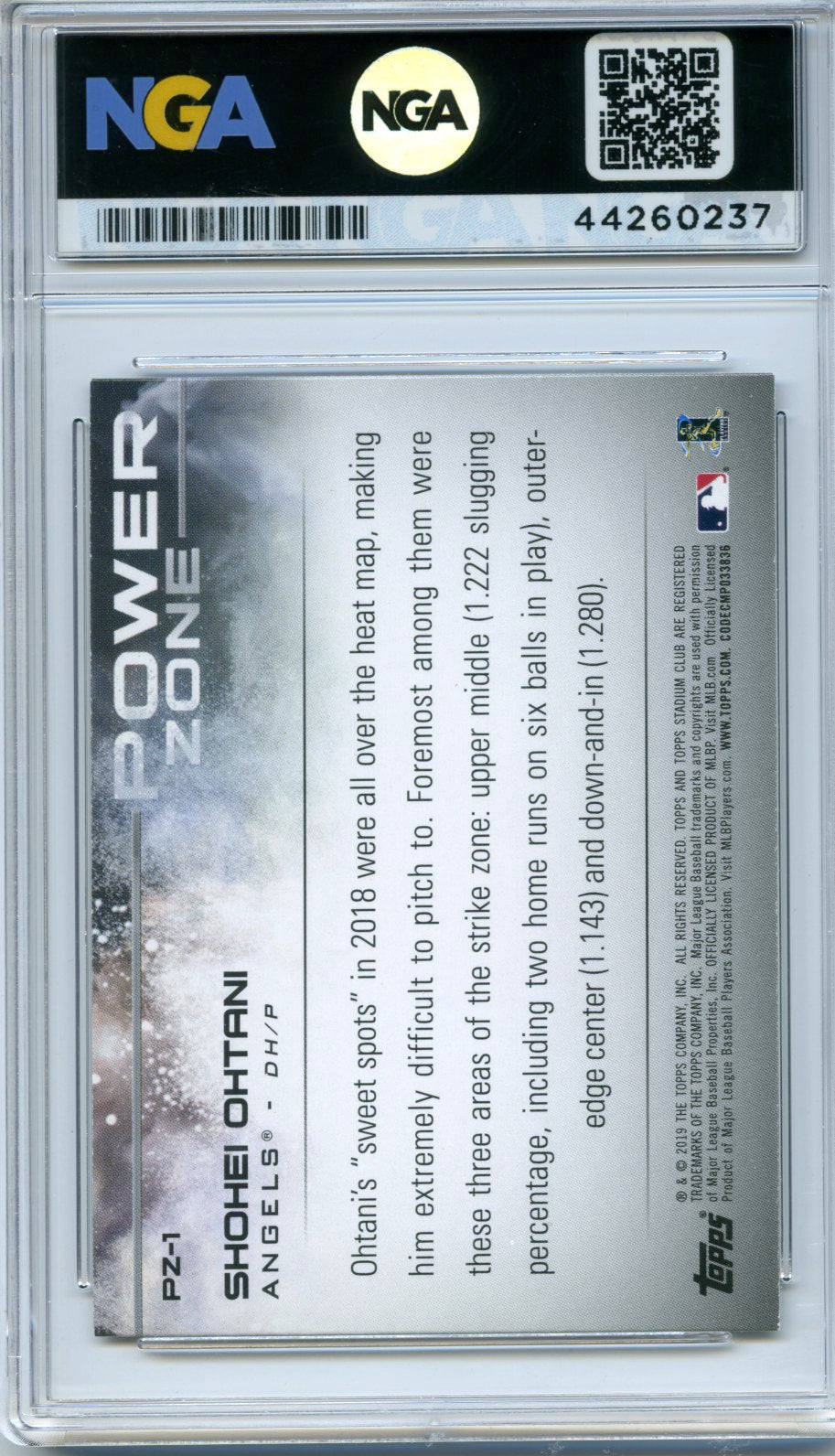 2019 Stadium Club #PZ-1 Shohei Ohtani Power Zone NGA 10