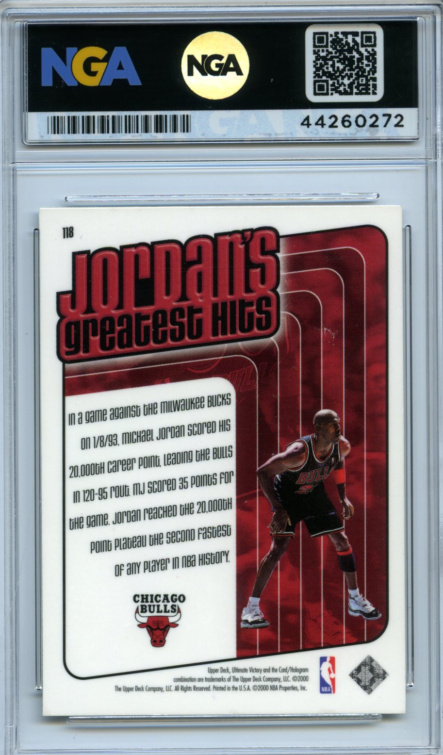 1999-00 Upper Deck Ultimate Victory #118 Michael Jordan NGA 10