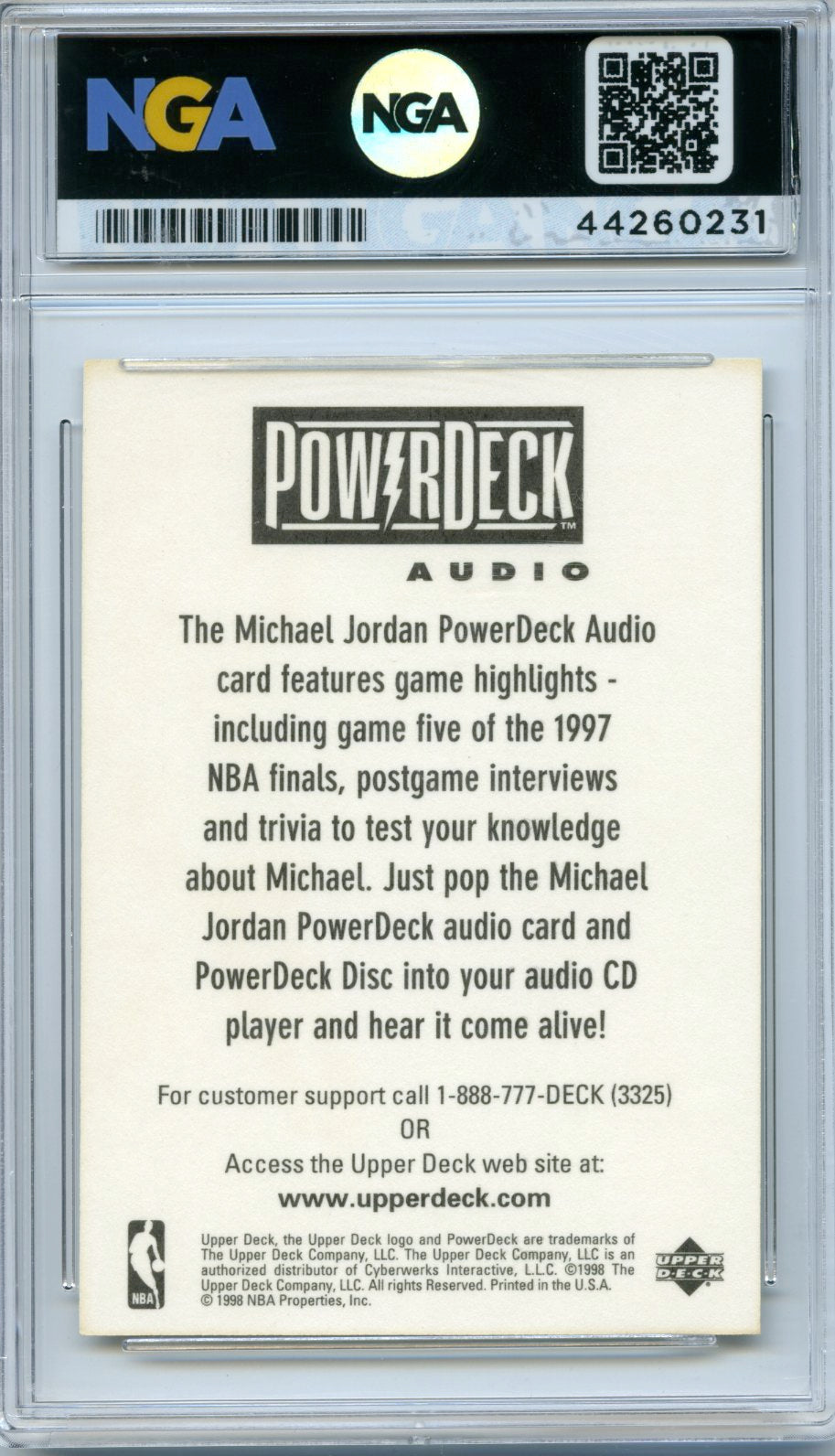 1997-98 Upper Deck #NNO Michael Jordan PowerDeck Audio NGA 10