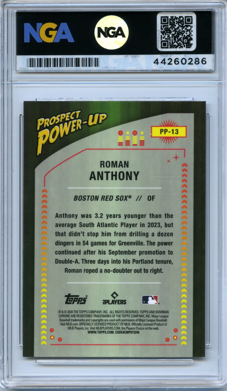 2024 Bowman #PP-13 Roman Anthony Prospect Power-Up NGA 10