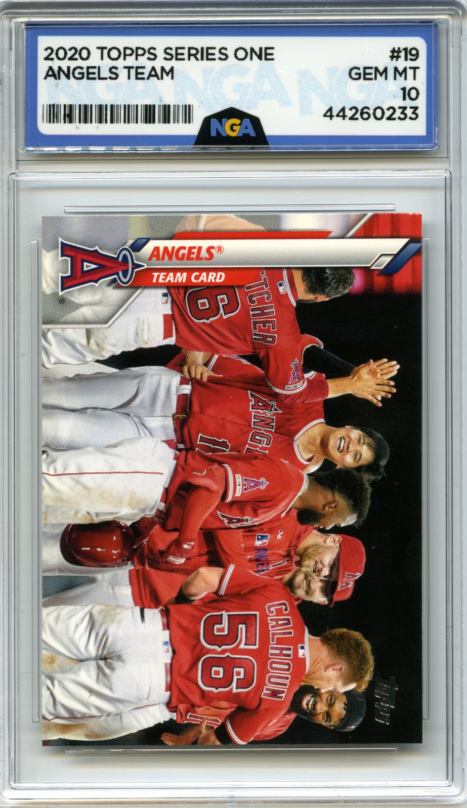 2020 Topps #19 Los Angeles Angels Celebration of the Decades NGA 10