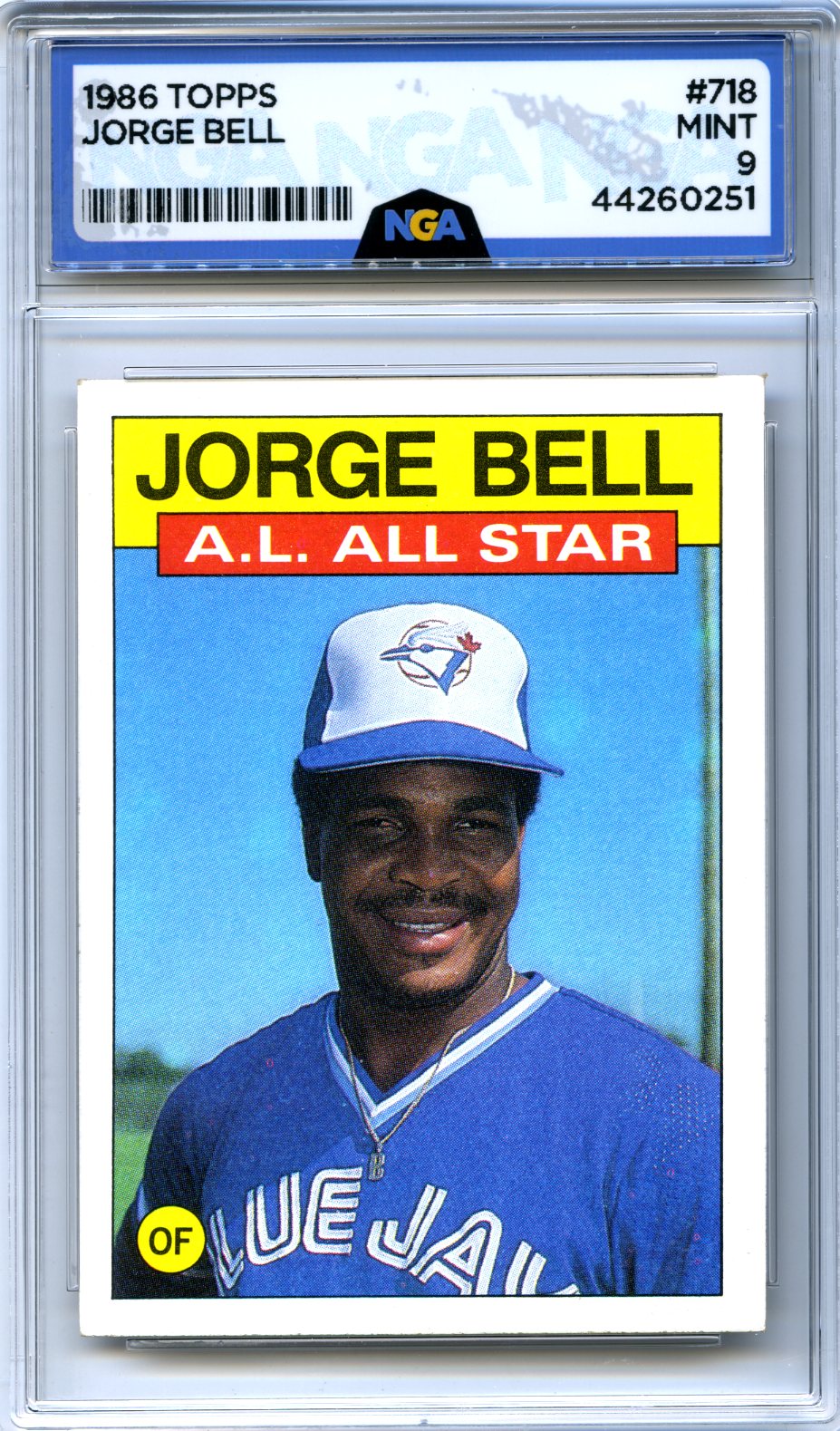 1986 Topps #718 Jorge Bell NGA 9