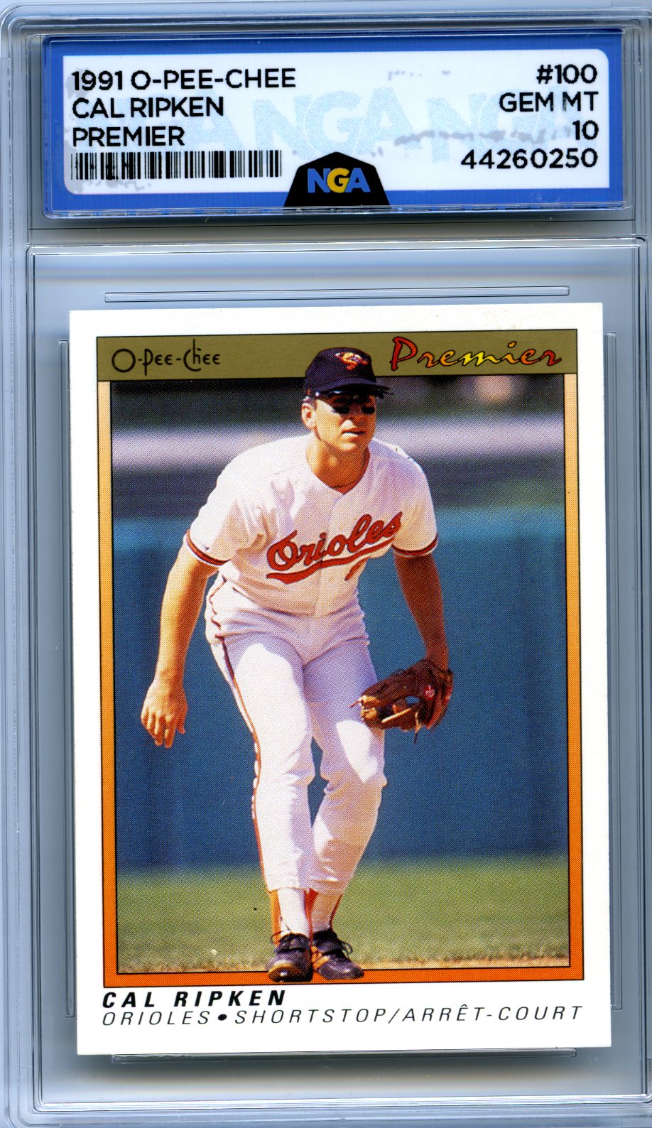 1991 O-Pee-Chee Premier #100 Cal Ripken NGA 10