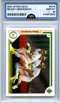 1991 Upper Deck #444 Rickey Henderson NGA 10
