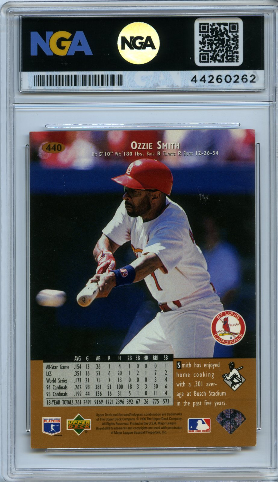 1996 Upper Deck #440 Ozzie Smith NGA 9.5