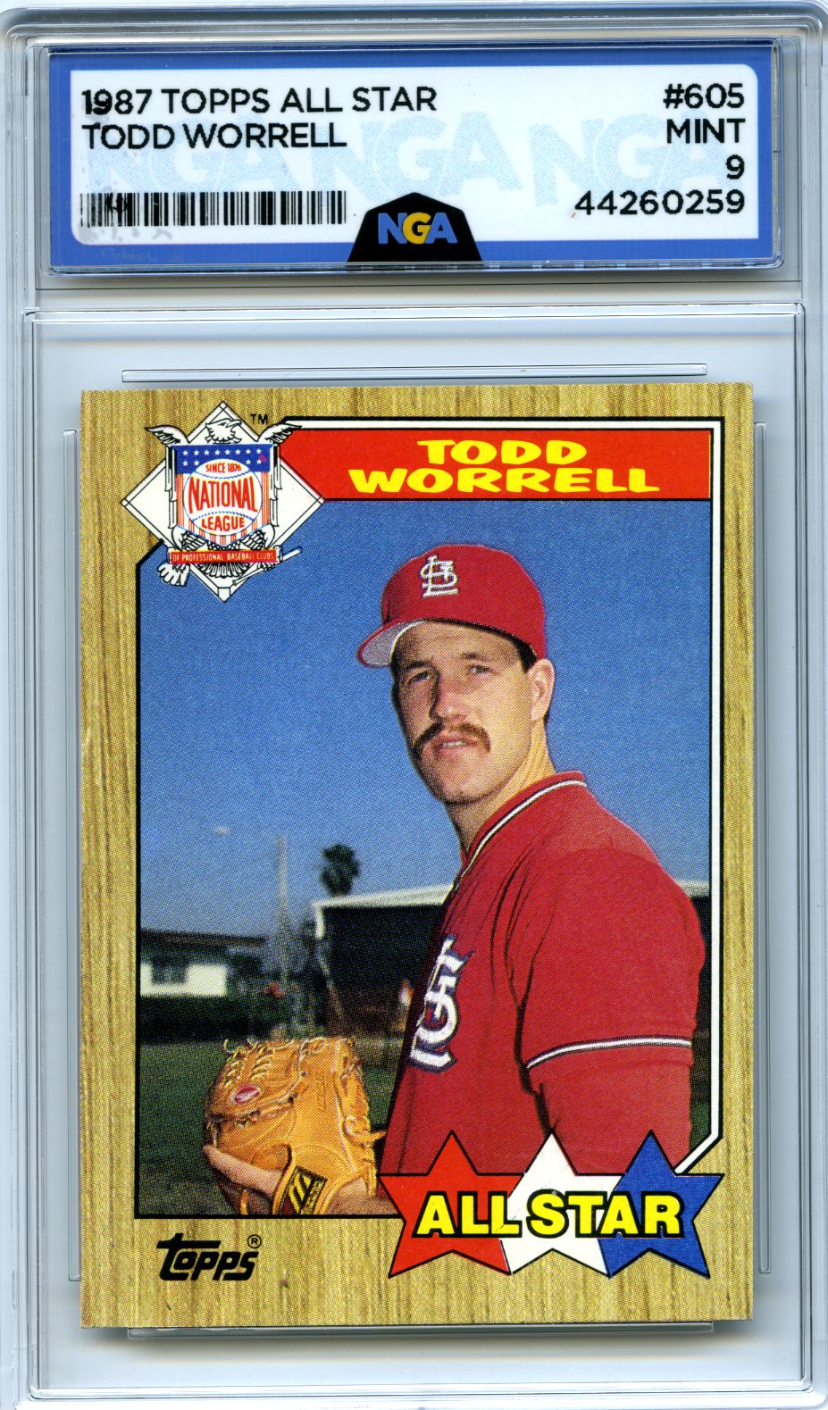1987 Topps #605 Todd Worrell NGA 9