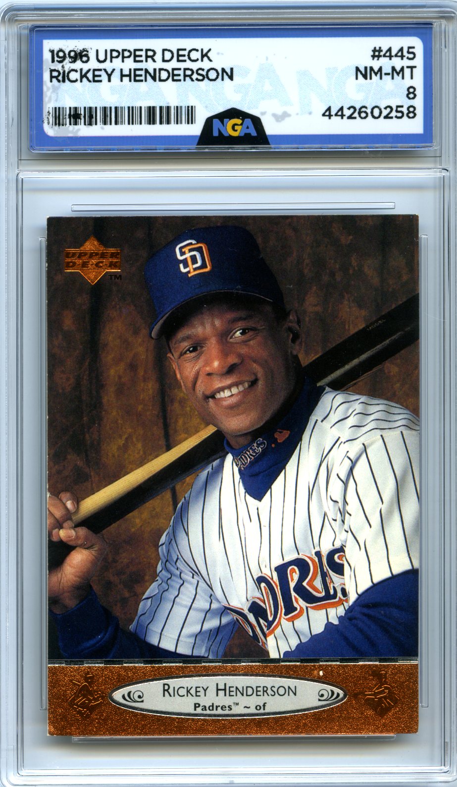 1996 Upper Deck #445 Rickey Henderson NGA 8