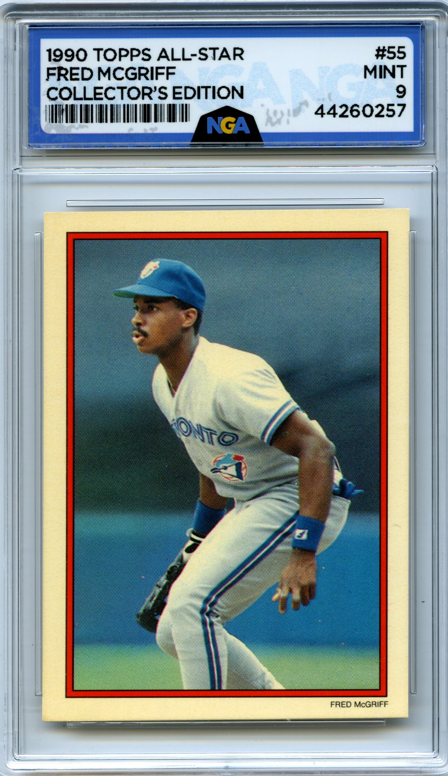 1990 Topps #55 Fred McGriff 1990 All-Star Set Collector's Edition NGA 9