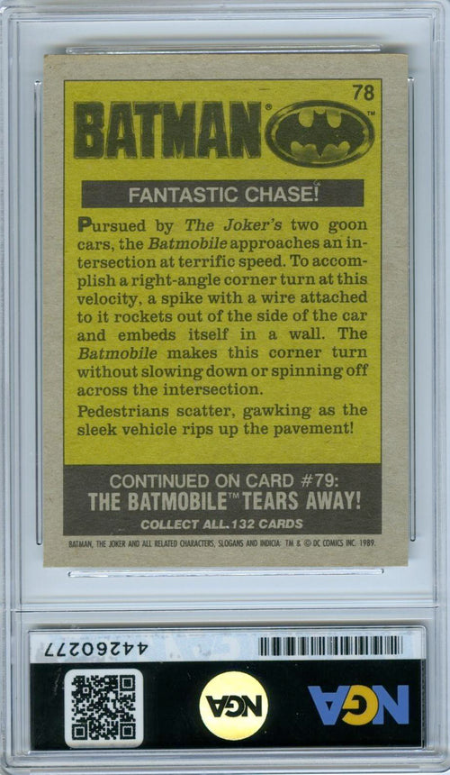 1989 Topps Batman #78 Fantastic Chase! NGA 9