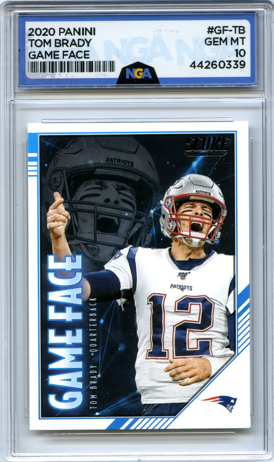 2020 Score #GF-TB Tom Brady Game Face Red NGA 10
