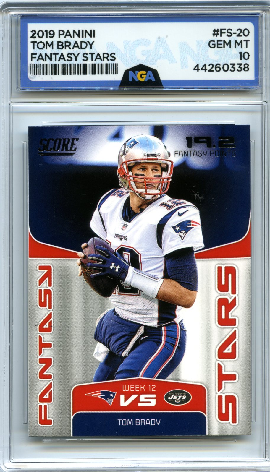 2019 Score #FS-20 Tom Brady Fantasy Stars NGA 10