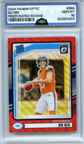 2024 Donruss #369 Bo Nix Optic Rated Rookies Preview Red and Green NGA 10