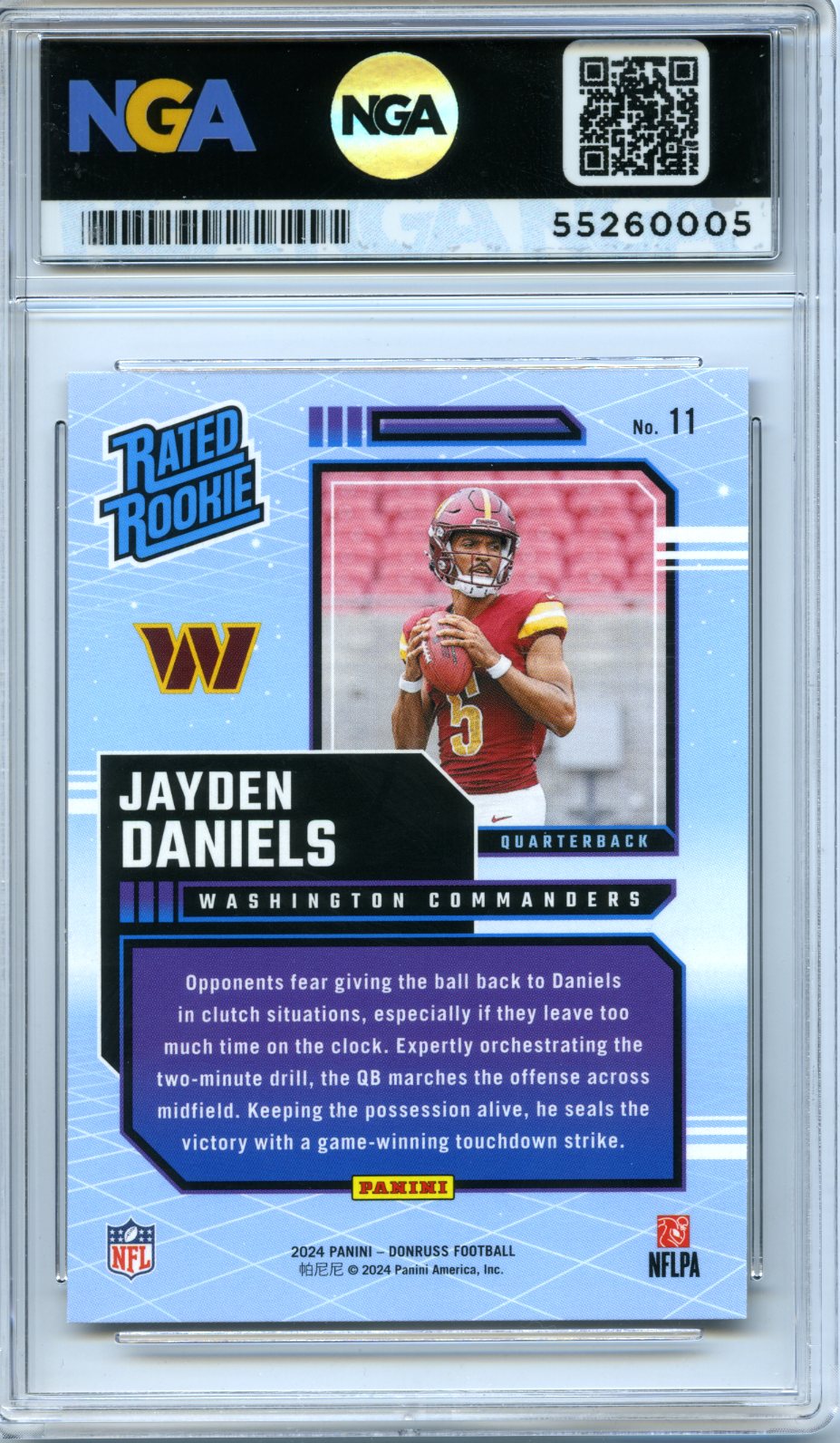 2024 Donruss #11 Jayden Daniels Rated Rookies Retro NGA 10