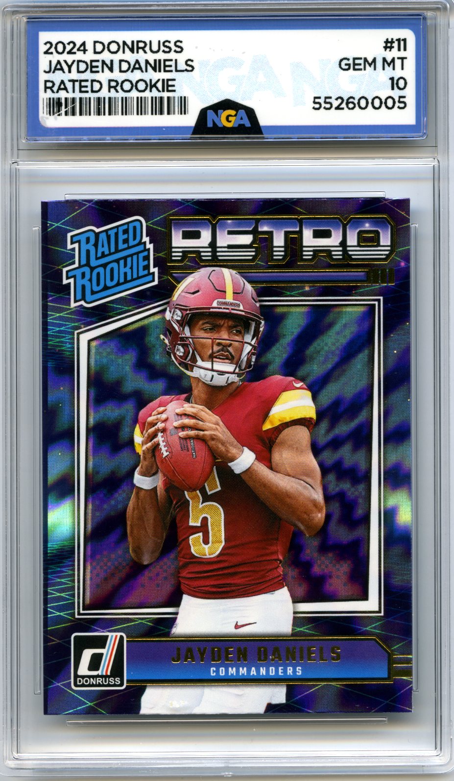 2024 Donruss #11 Jayden Daniels Rated Rookies Retro NGA 10