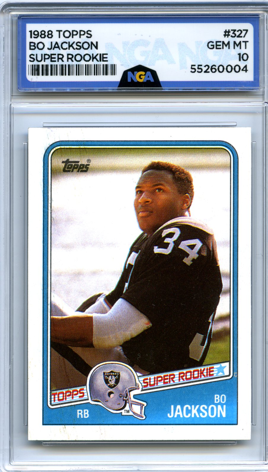1988 Topps #327 Bo Jackson NGA 10