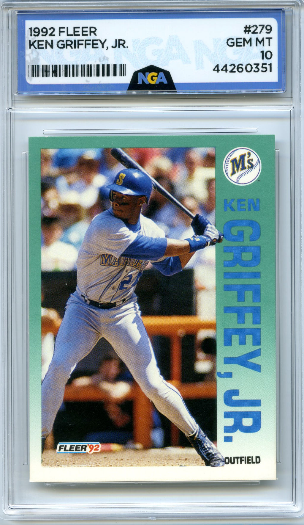 1992 Fleer #279 Ken Griffey, Jr. NGA 10