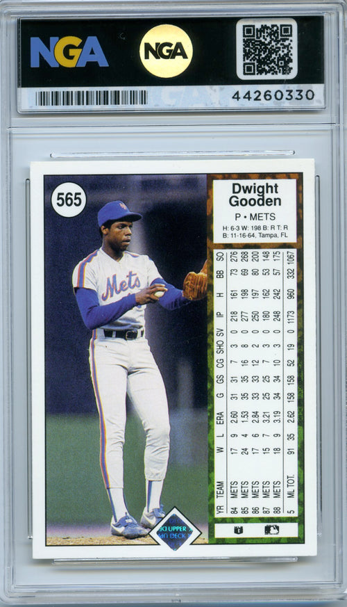 1989 Upper Deck #565 Dwight Gooden NGA 10