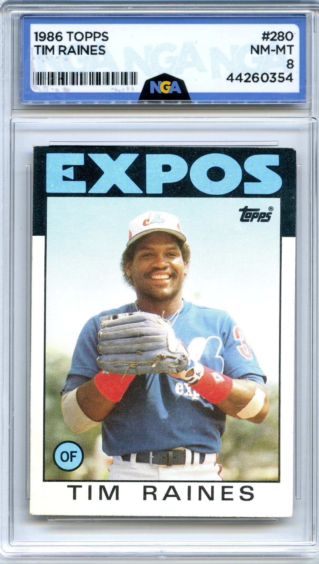 1986 Topps #280 Tim Raines NGA 8
