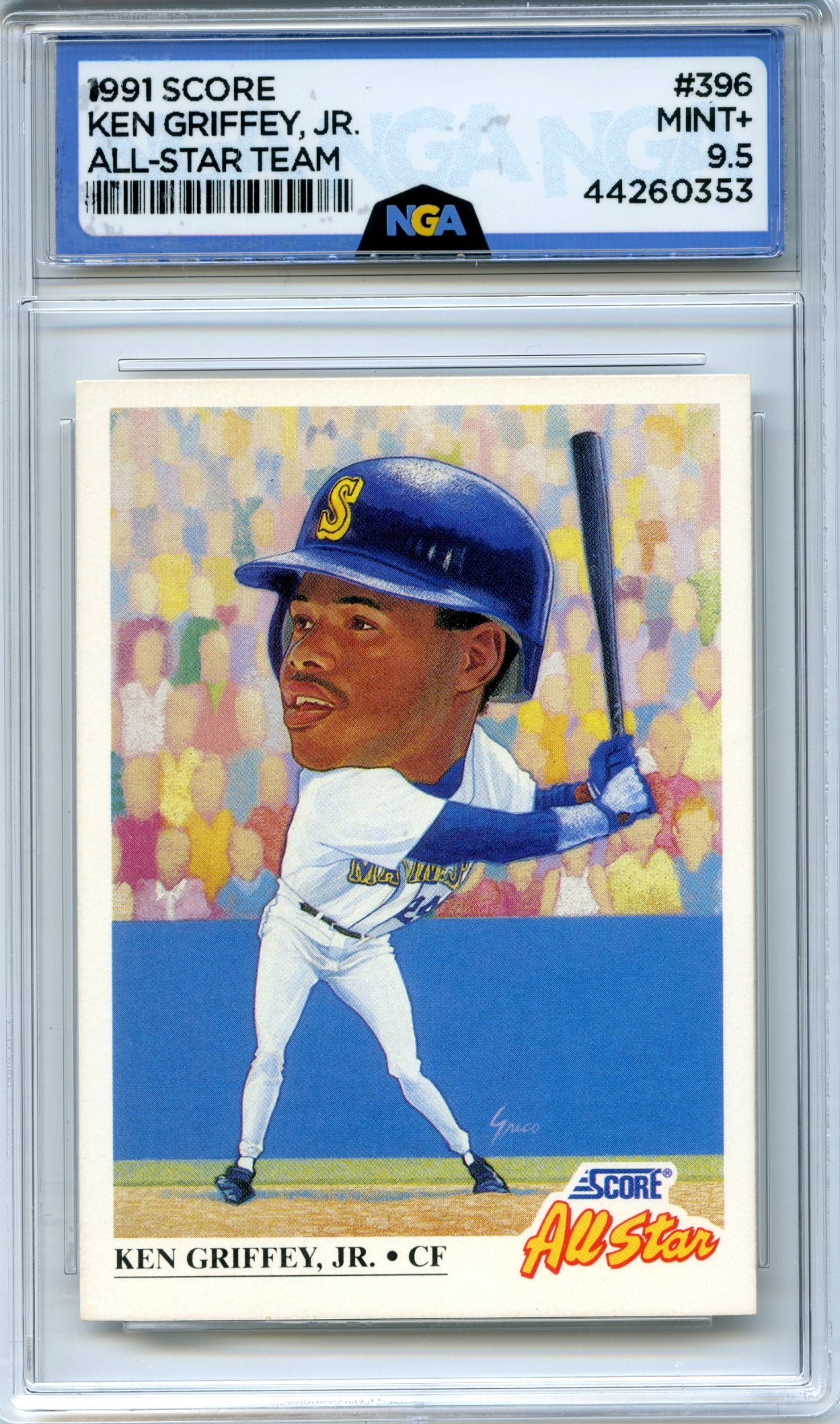 1991 Score #396 Ken Griffey, Jr. NGA 9.5
