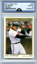 1992 O-Pee-Chee Premier #137 Cal Ripken NGA 10