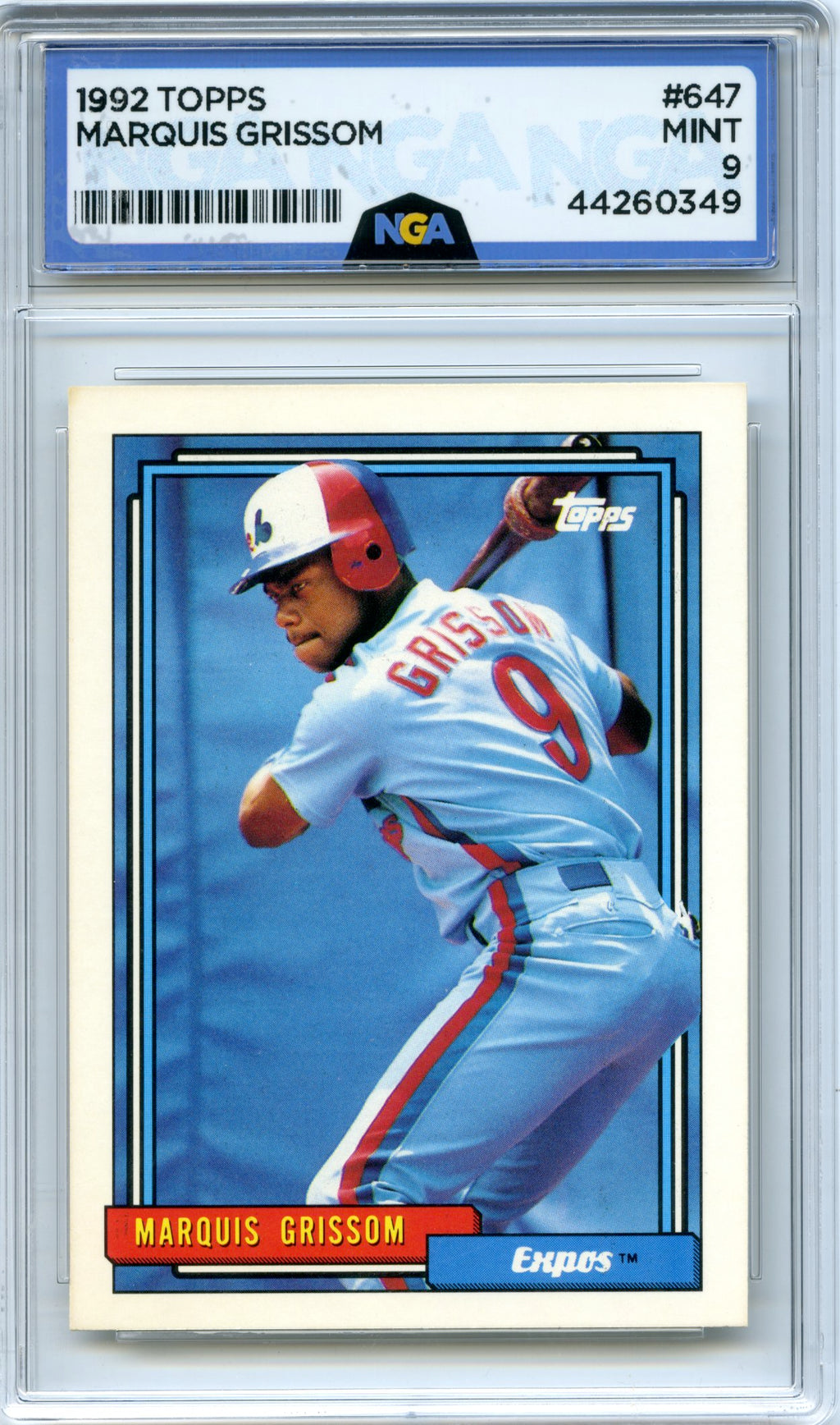 1992 Topps Micro #647 Marquis Grissom NGA 9
