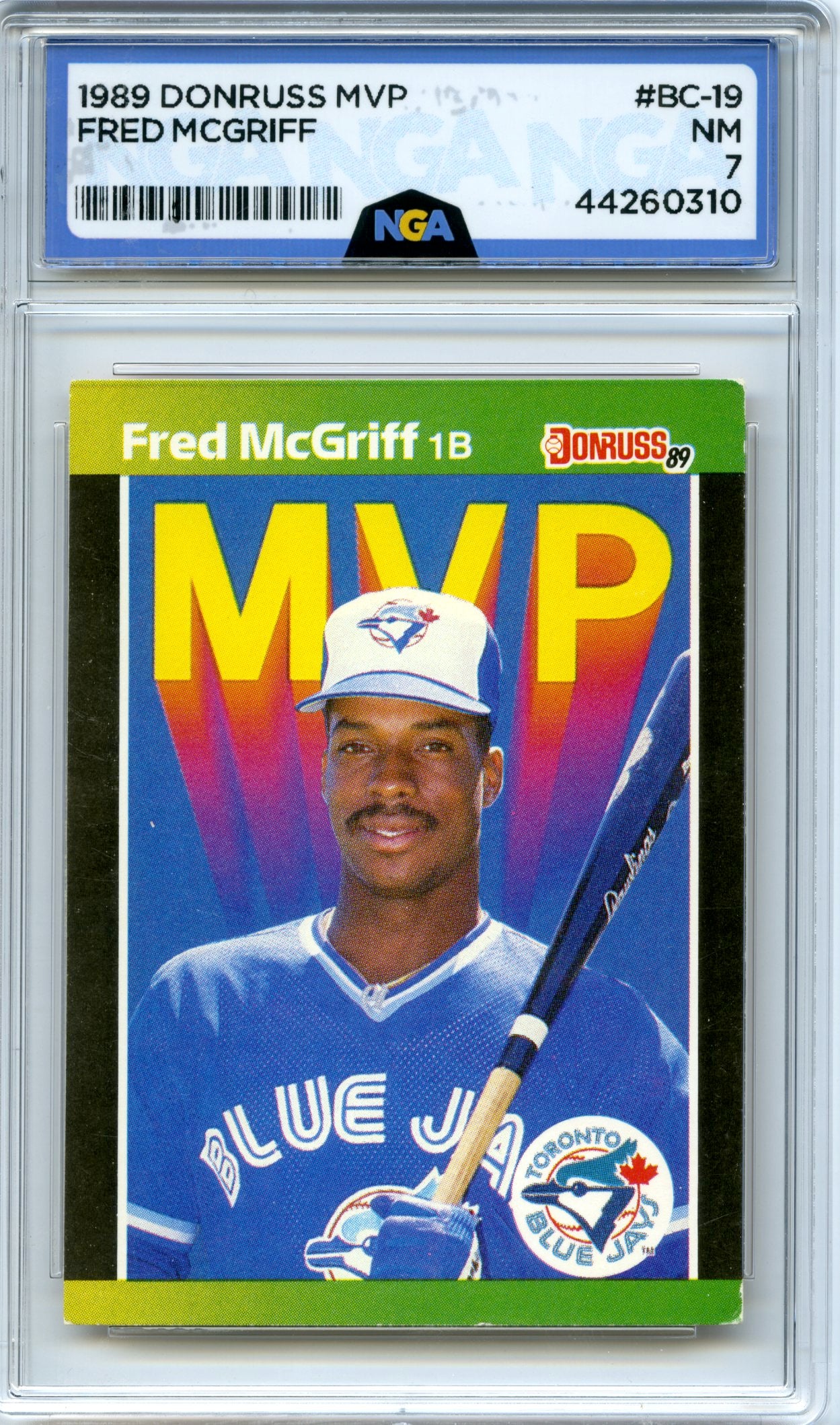 1989 Donruss #BC-19 Fred McGriff Bonus MVP's  NGA 7