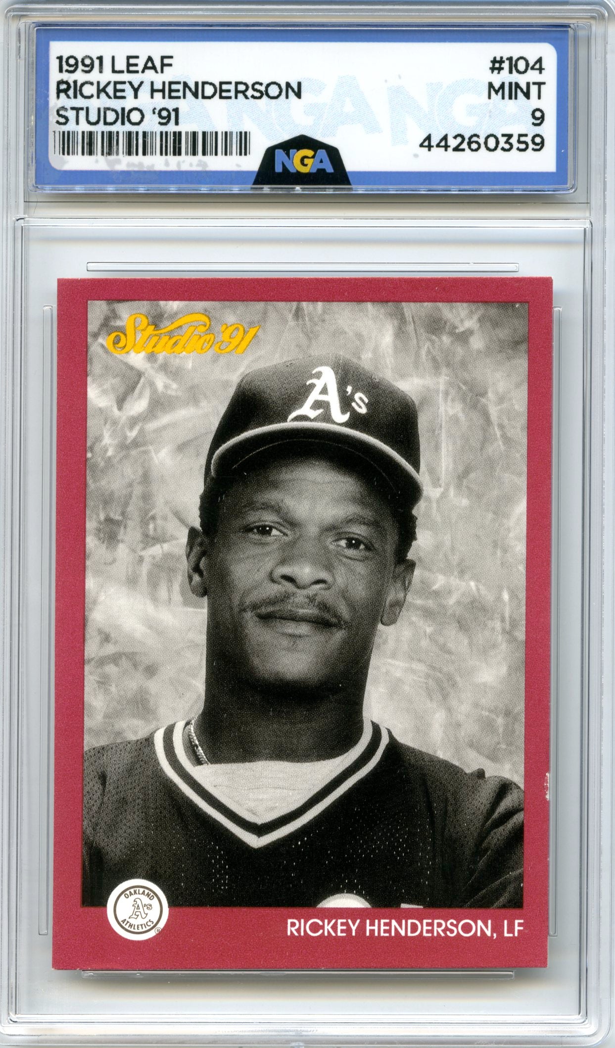 1991 Studio #104 Rickey Henderson NGA 9
