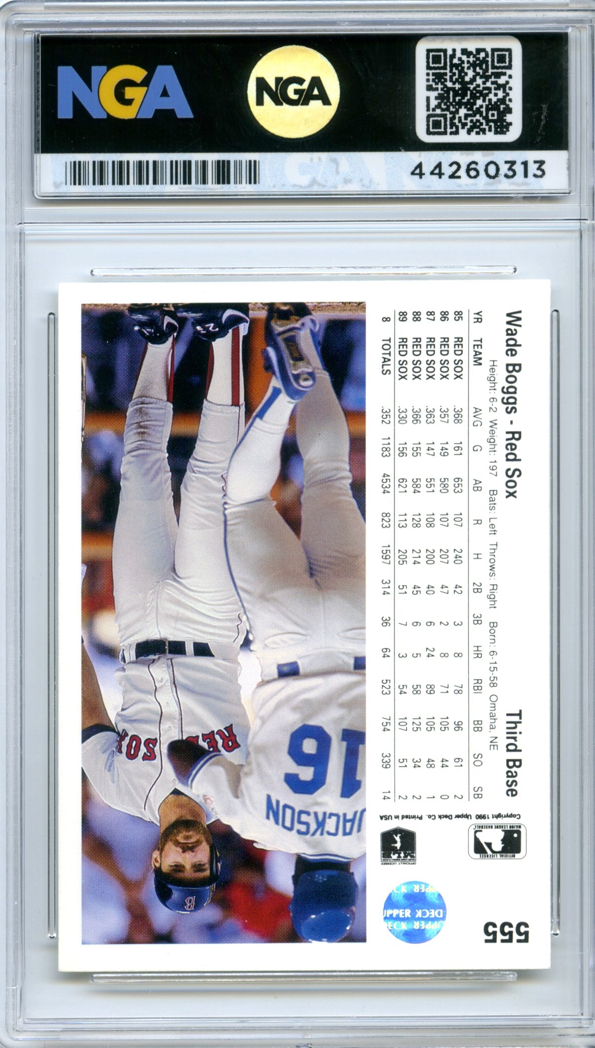1990 Upper Deck #555 Wade Boggs NGA 10