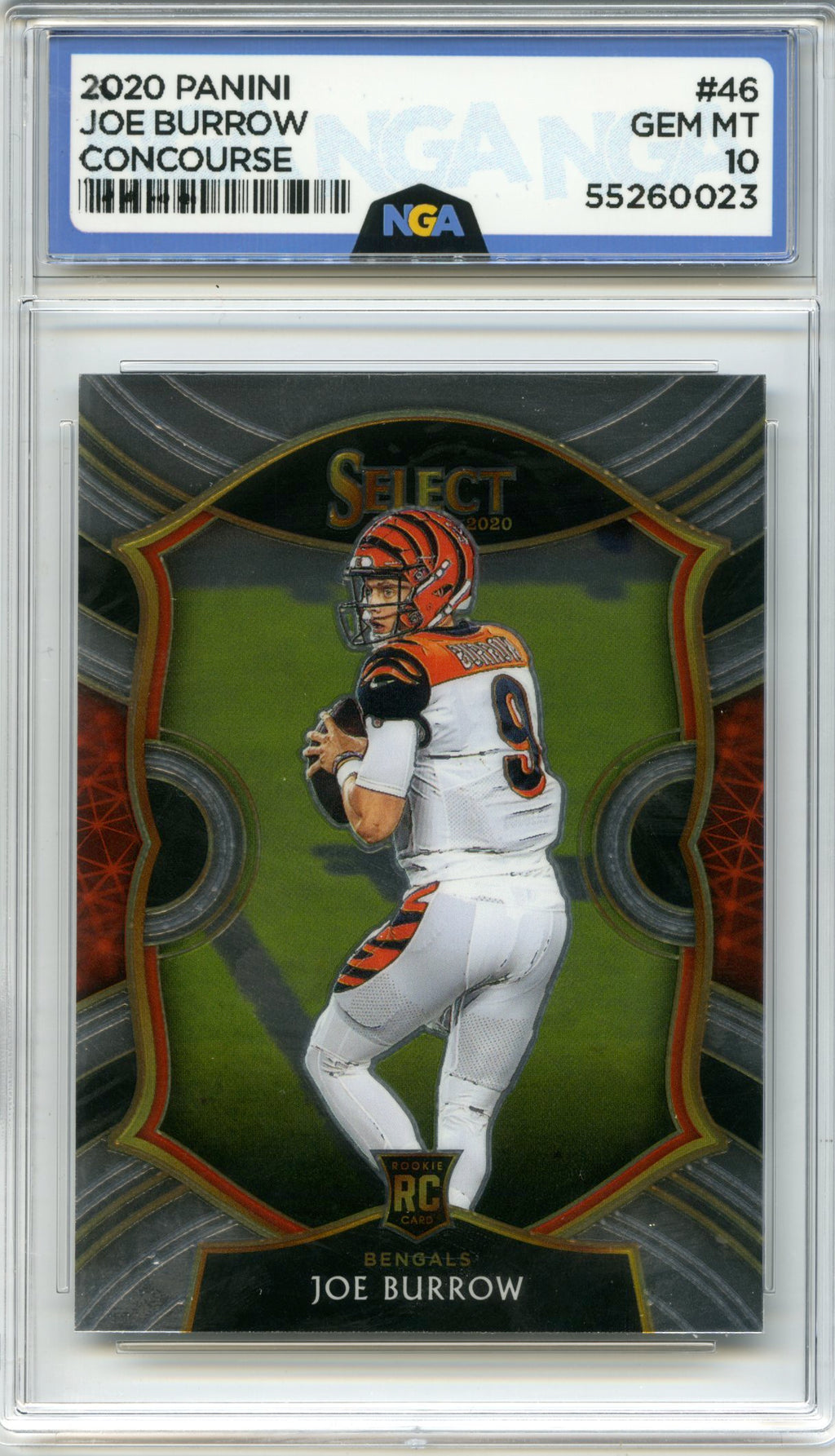 2020 Panini Select #46 Joe Burrow NGA 10