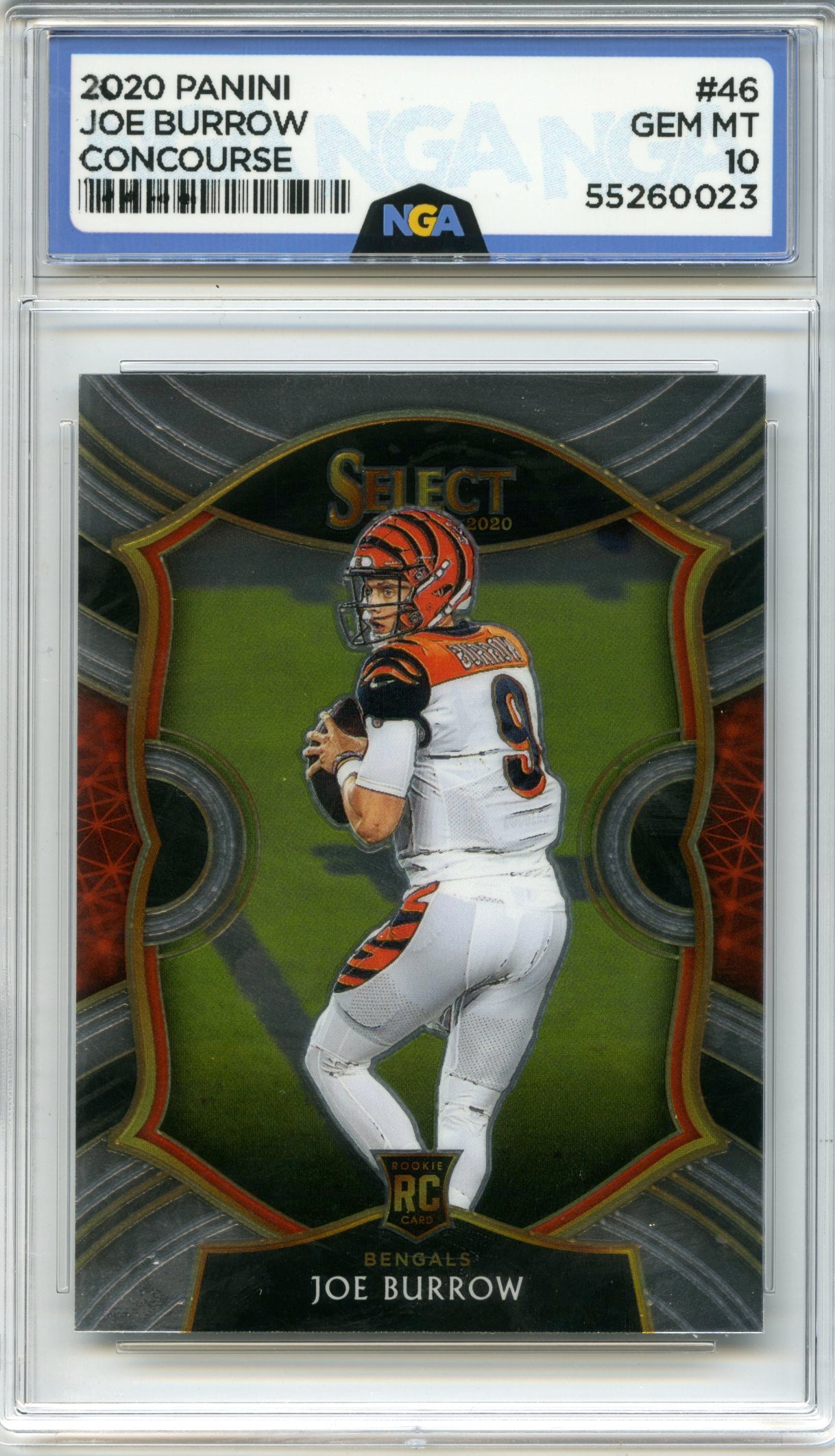 2020 Panini Select #46 Joe Burrow NGA 10