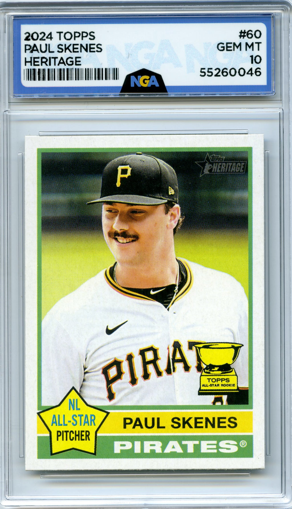 2025 Topps Heritage #60 Paul Skenes Chrome Refractor NGA 10
