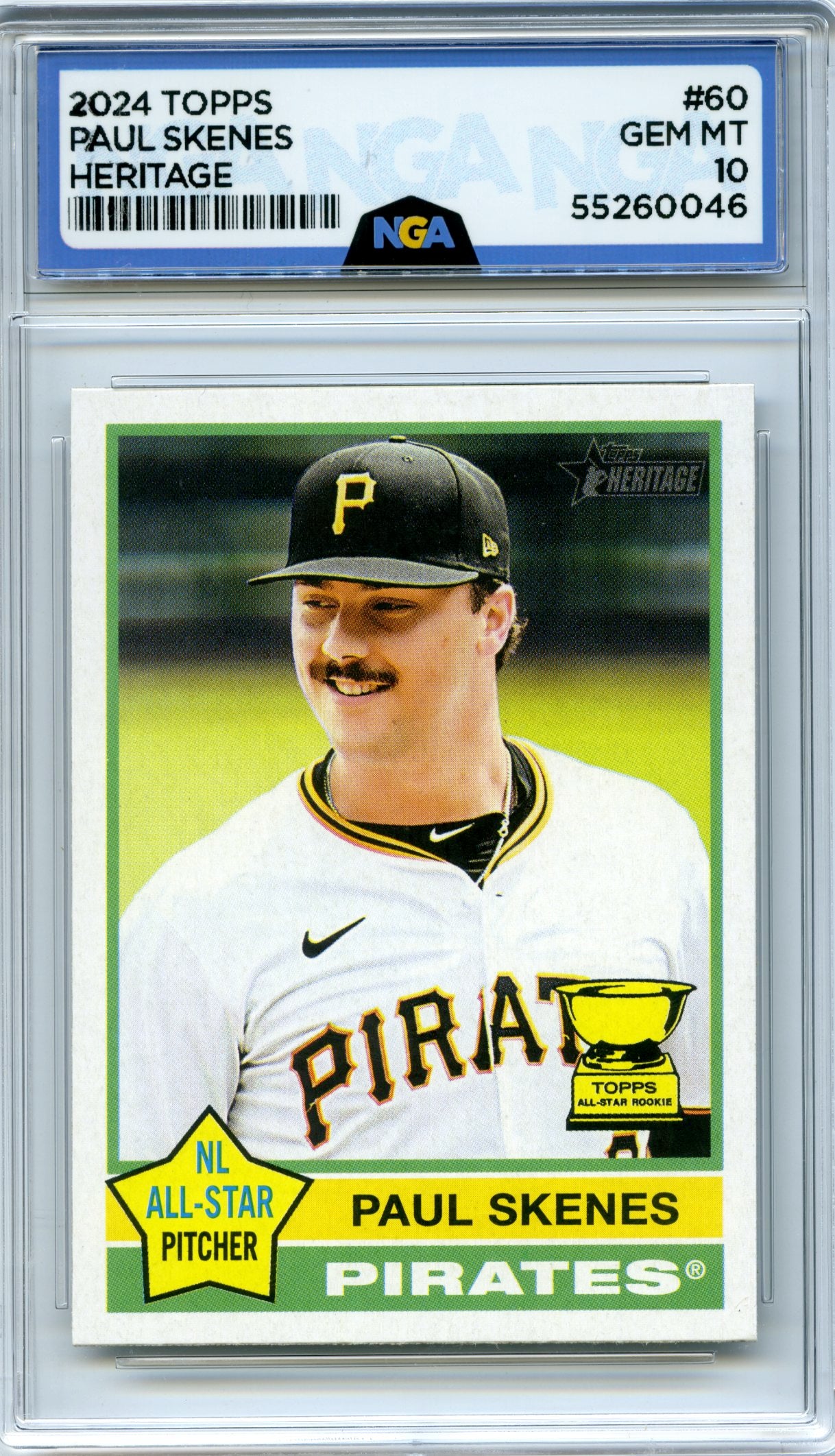 2025 Topps Heritage #60 Paul Skenes Chrome Refractor NGA 10