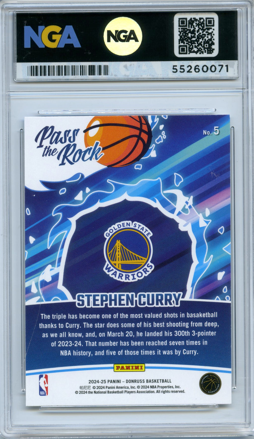 2024-25 Donruss #5 Stephen Curry Pass the Rock NGA 10
