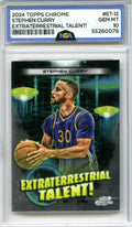 2023-24 Topps Chrome Cosmic #ET-13 Stephen Curry Extraterrestrial Talent NGA 10