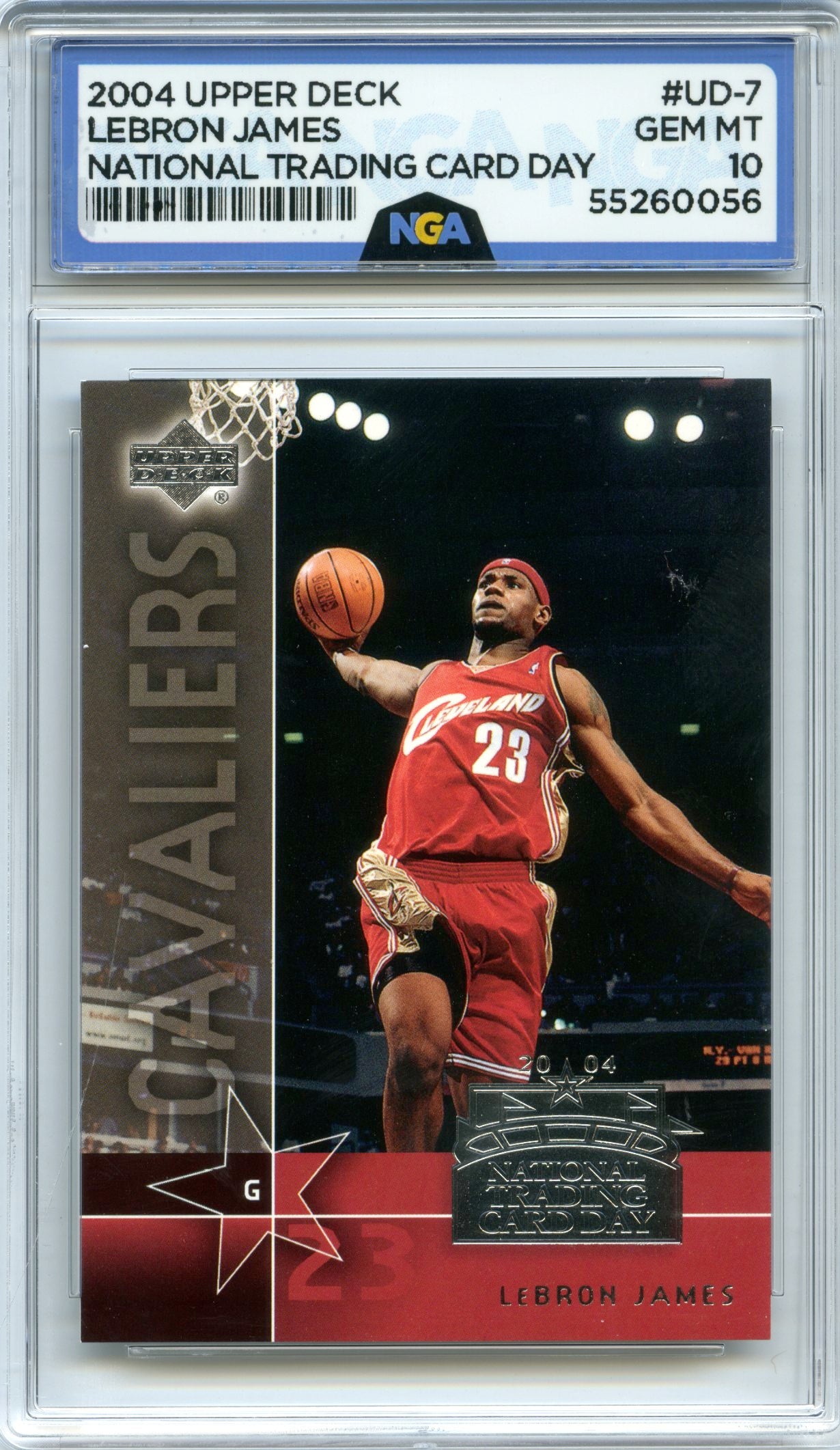 2004 National Trading Card Day #UD-7 LeBron James NGA 10