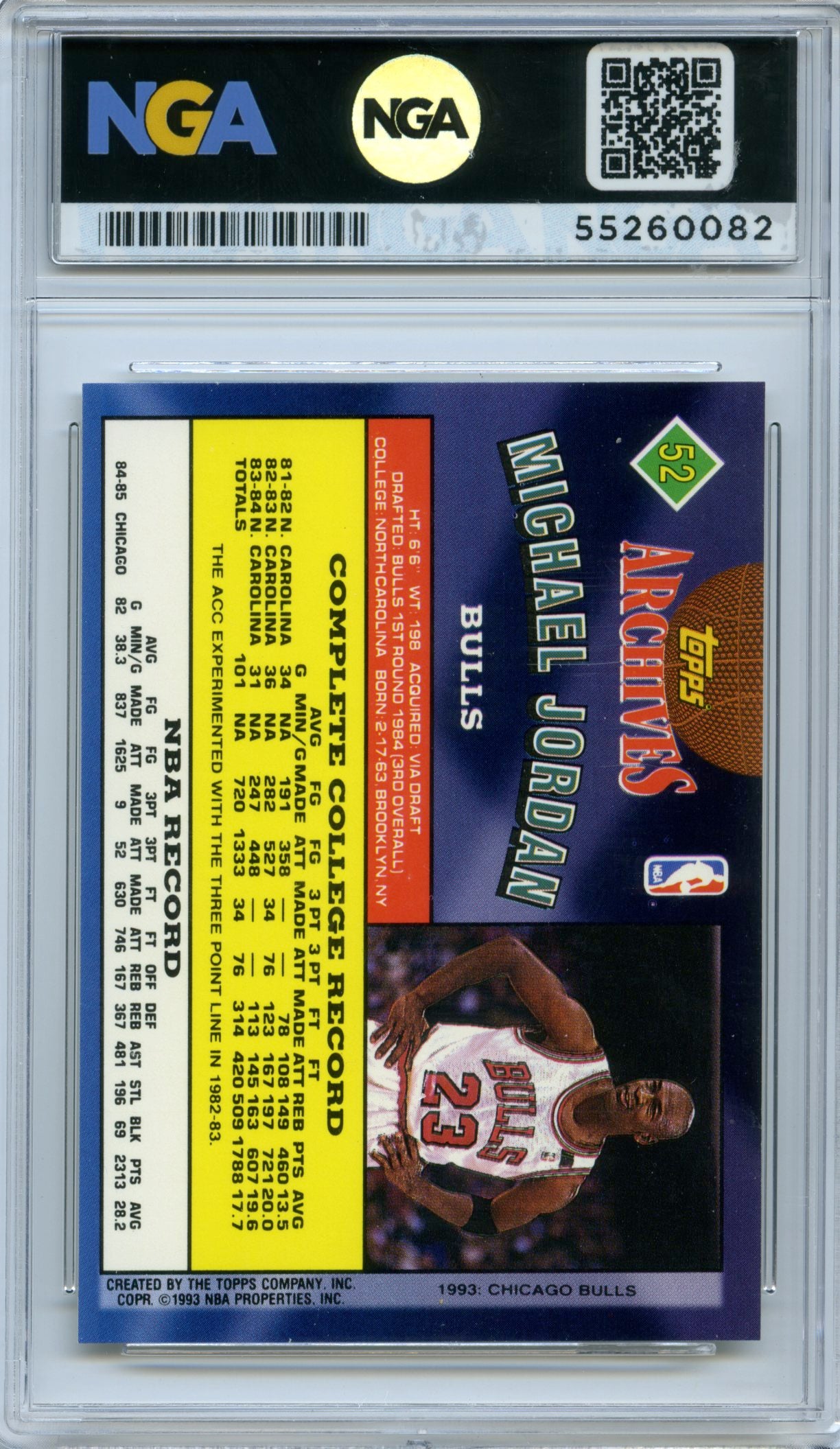 1992-93 Topps Archives #52 Michael Jordan NGA 10