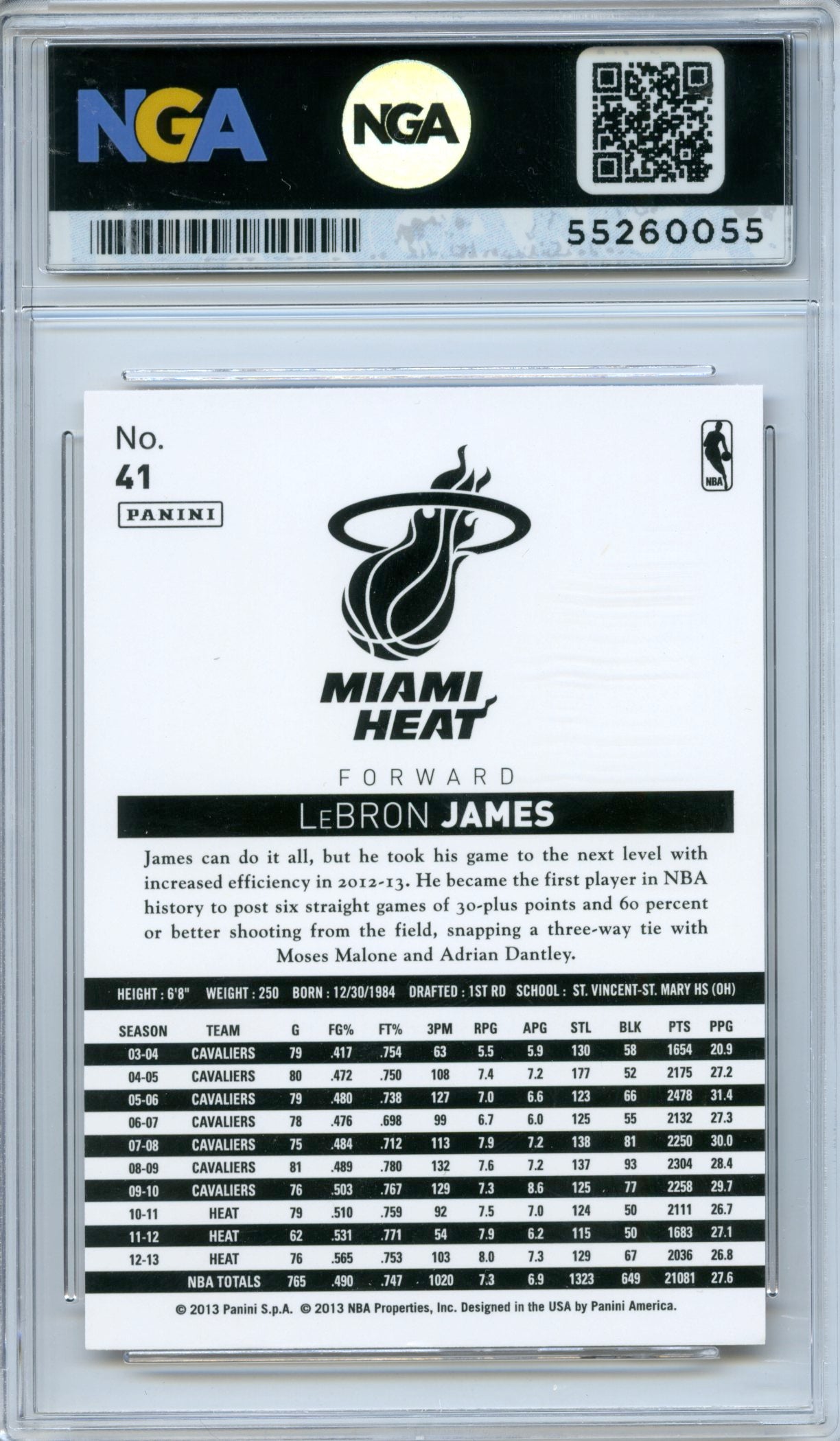 2013-14 Panini NBA (International) #41 LeBron James NGA 10
