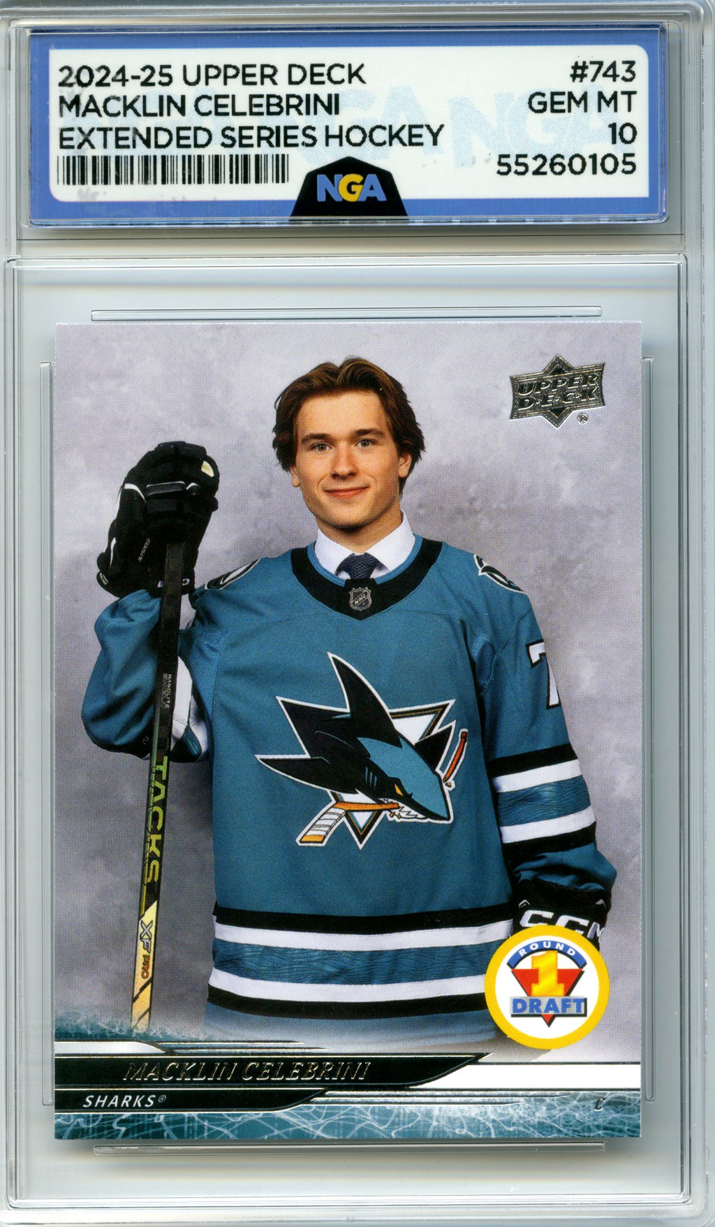 2024-25 Upper Deck #743 Macklin Celebrini NGA 10
