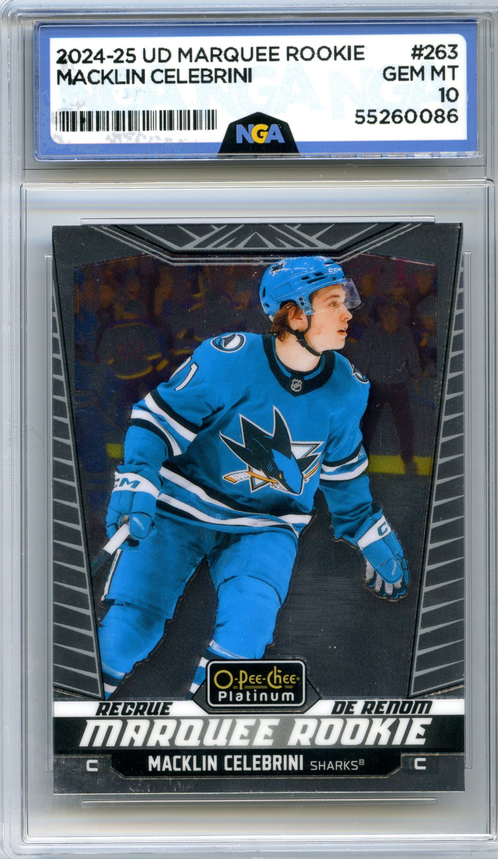2024-25 O-Pee-Chee Platinum #263 Macklin Celebrini NGA 10