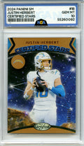 2024 Panini #18 Justin Herbert Stars Mirror Bronze NGA 10 #/299