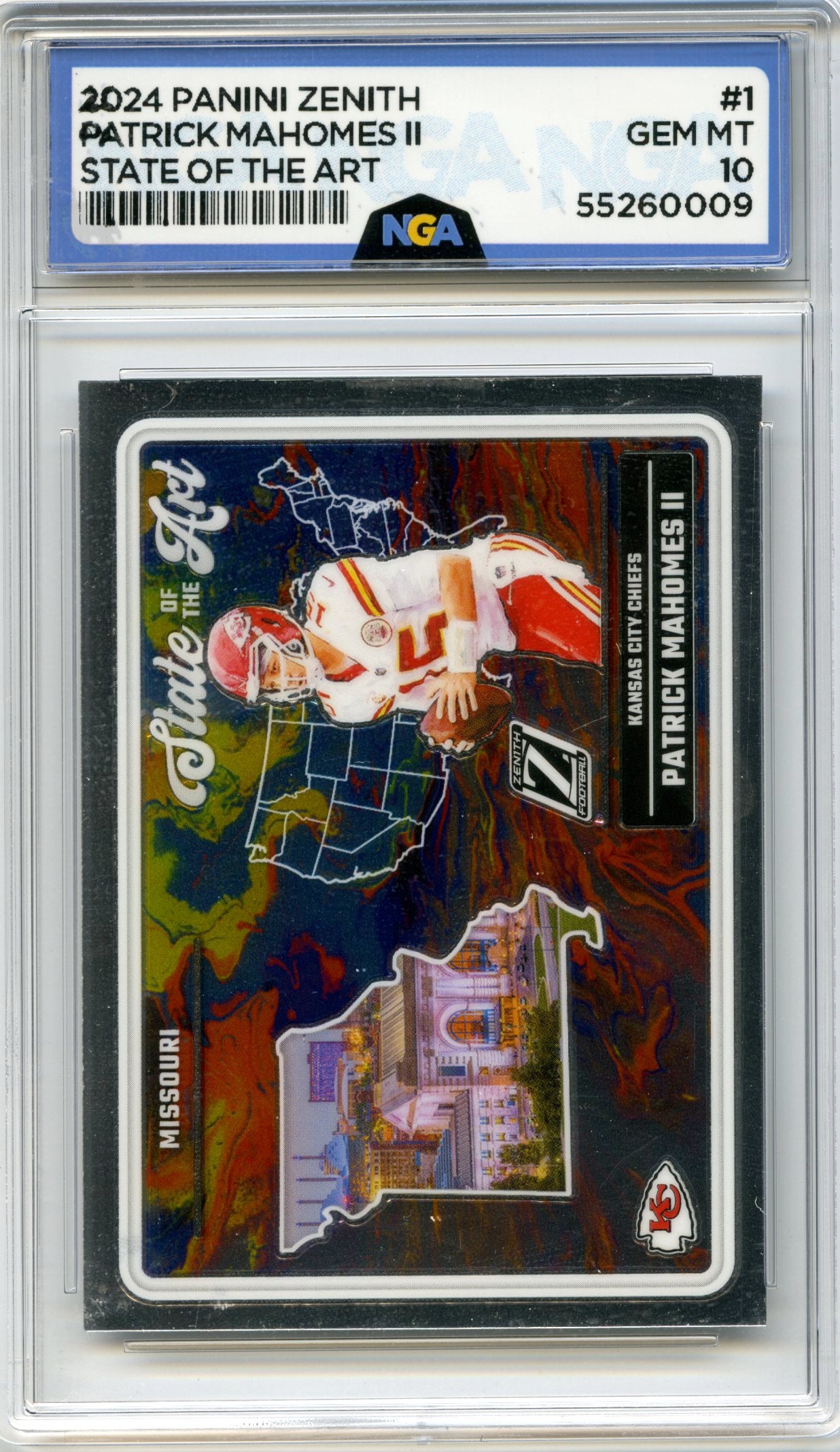 2024 Panini Zenith #1 Patrick Mahomes II State of the Art Red NGA 10 #/49