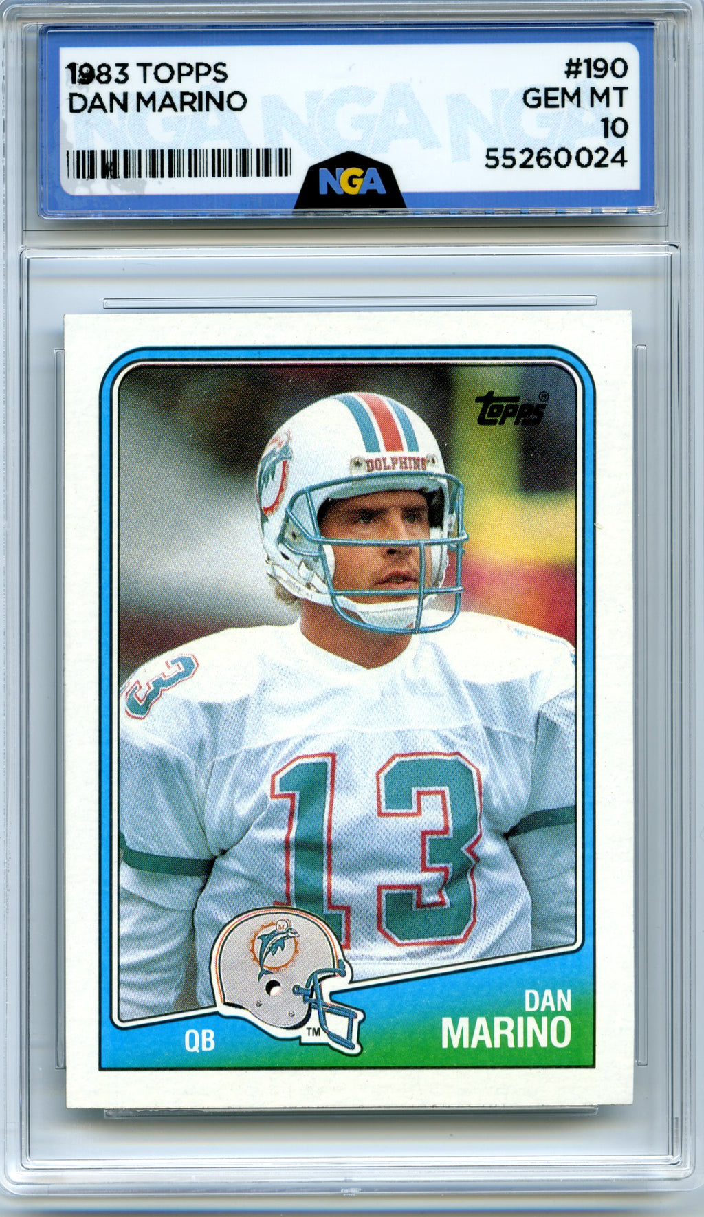 1988 Topps #190 Dan Marino NGA 10