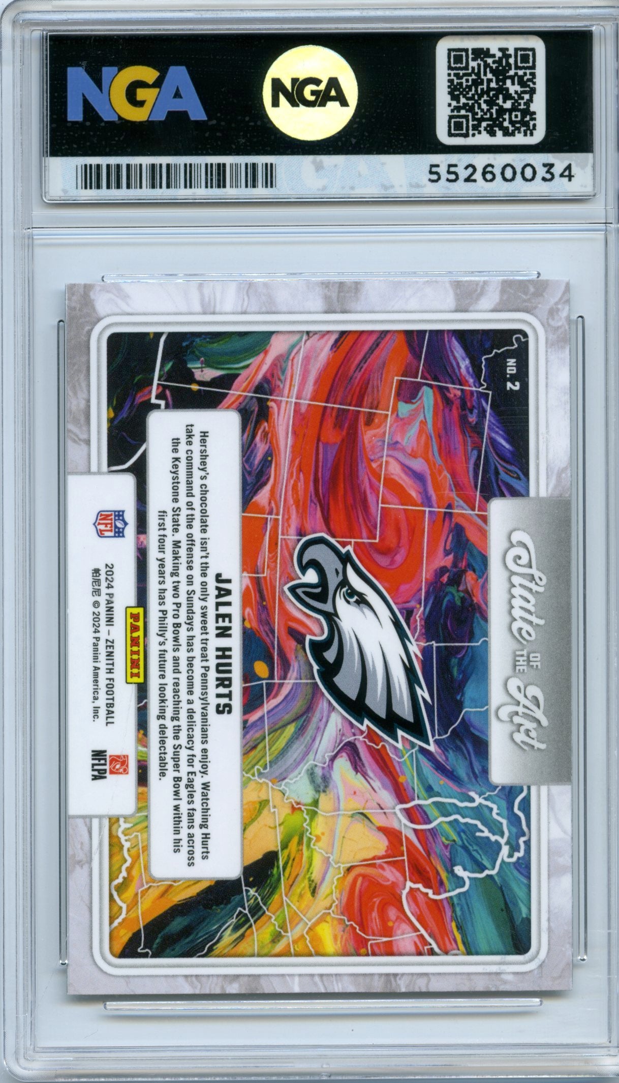 2024 Panini Zenith #2 Jalen Hurts State of the Art NGA 10